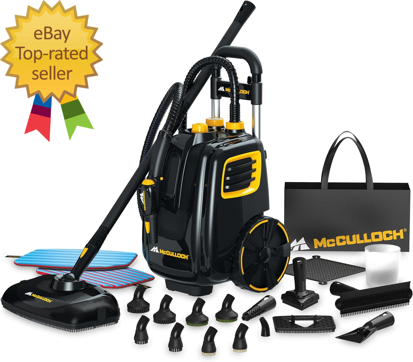 MC1385 Deluxe Canister Steam Cleaner 2 Hour Runtime Chemical Free