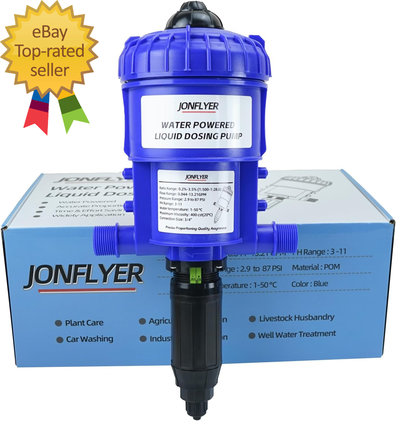 GEN Ⅱ 0.2-3.5% Fertilizer Injector Automatic Chemical Liquid Dosing Pump,13.21 G