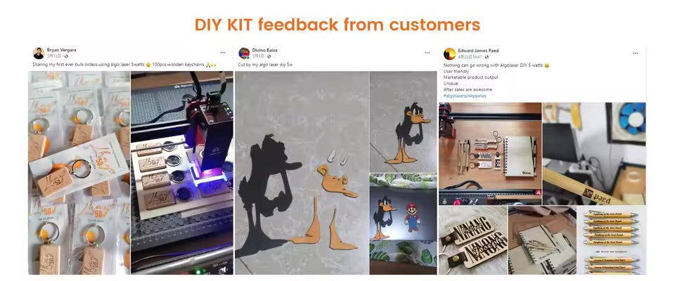 AlgoLaser DIY KIT 5W 10W Output Marker DIY Desktop Mini Laser Engraver Cutter 400mm x 400mm