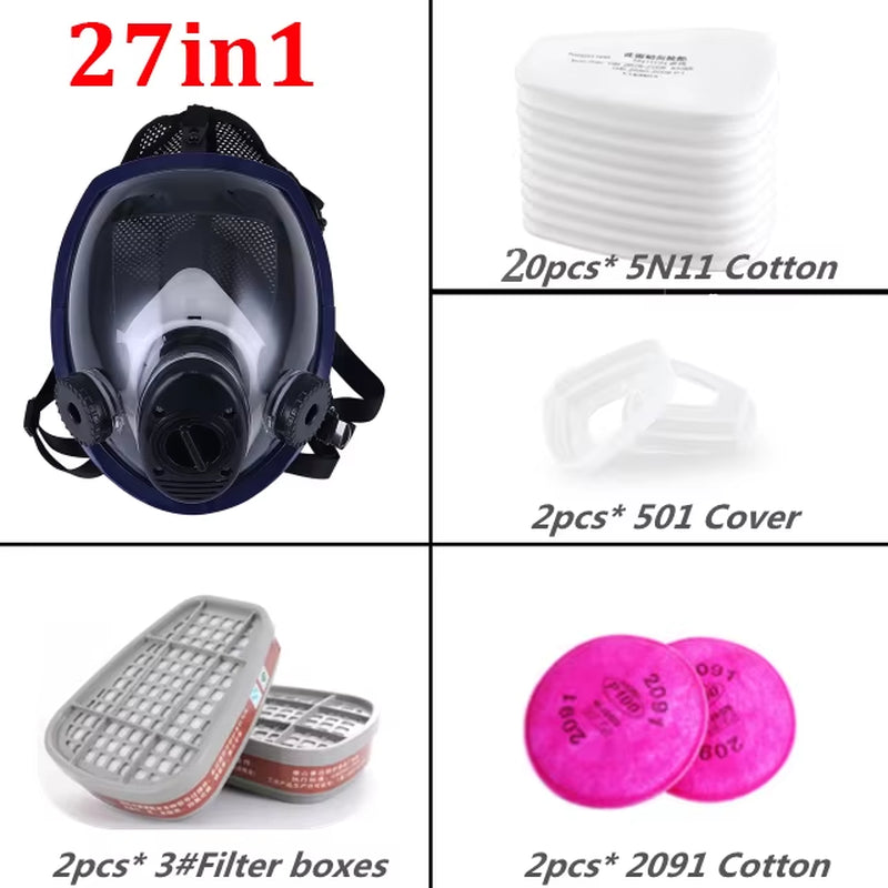 8100 Full Face Gas Mask Chemical Biological Radioactive Contamination Gasmask Respirator Filter Radiation Dustproof Respirator