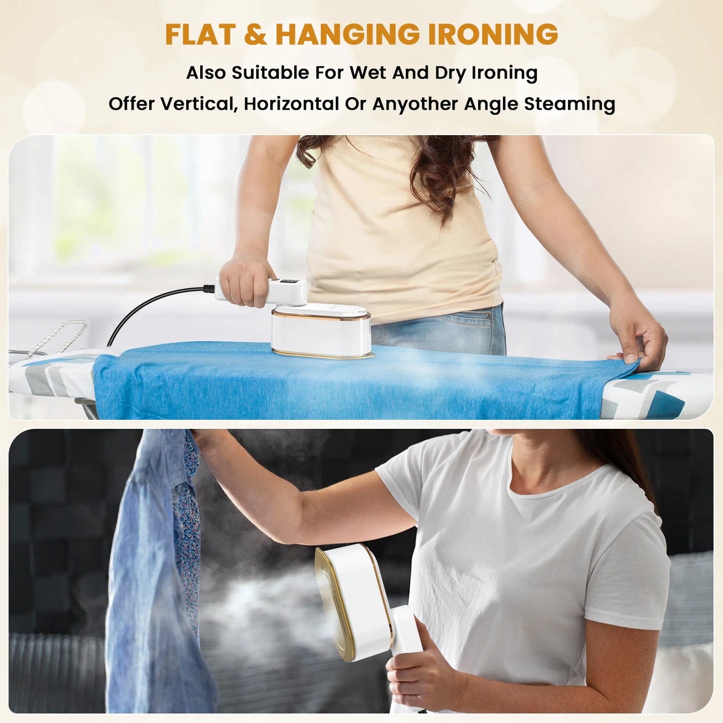 Handheld Travel Steamer for Clothes – 1300W Portable Garment Steamer, 180Ml Large Tank, Fast Heat in 10S, Wrinkle Remover for Home, Office & Travel