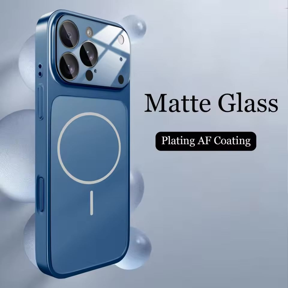 Original Glass Nano Matte Case For iPhone 17 Air 16 15 14 13 Pro Max 17Pro Magnetic For Magsafe Wireless