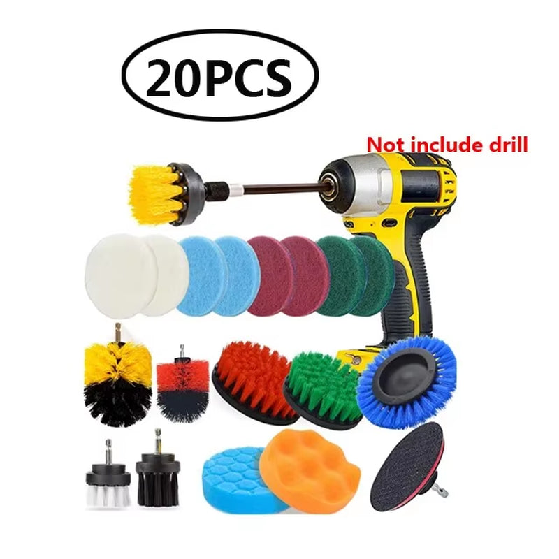 Electric Drill Brush Accessories a Set of Electric Car Wash Brush Car Polisher Kitchen Cleaning Kit Toilet Cleaning Tools