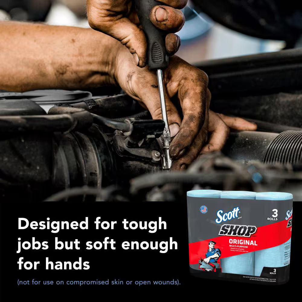 Blue Cleaning Shop Towel Cleaning Wipes (3-Pack)