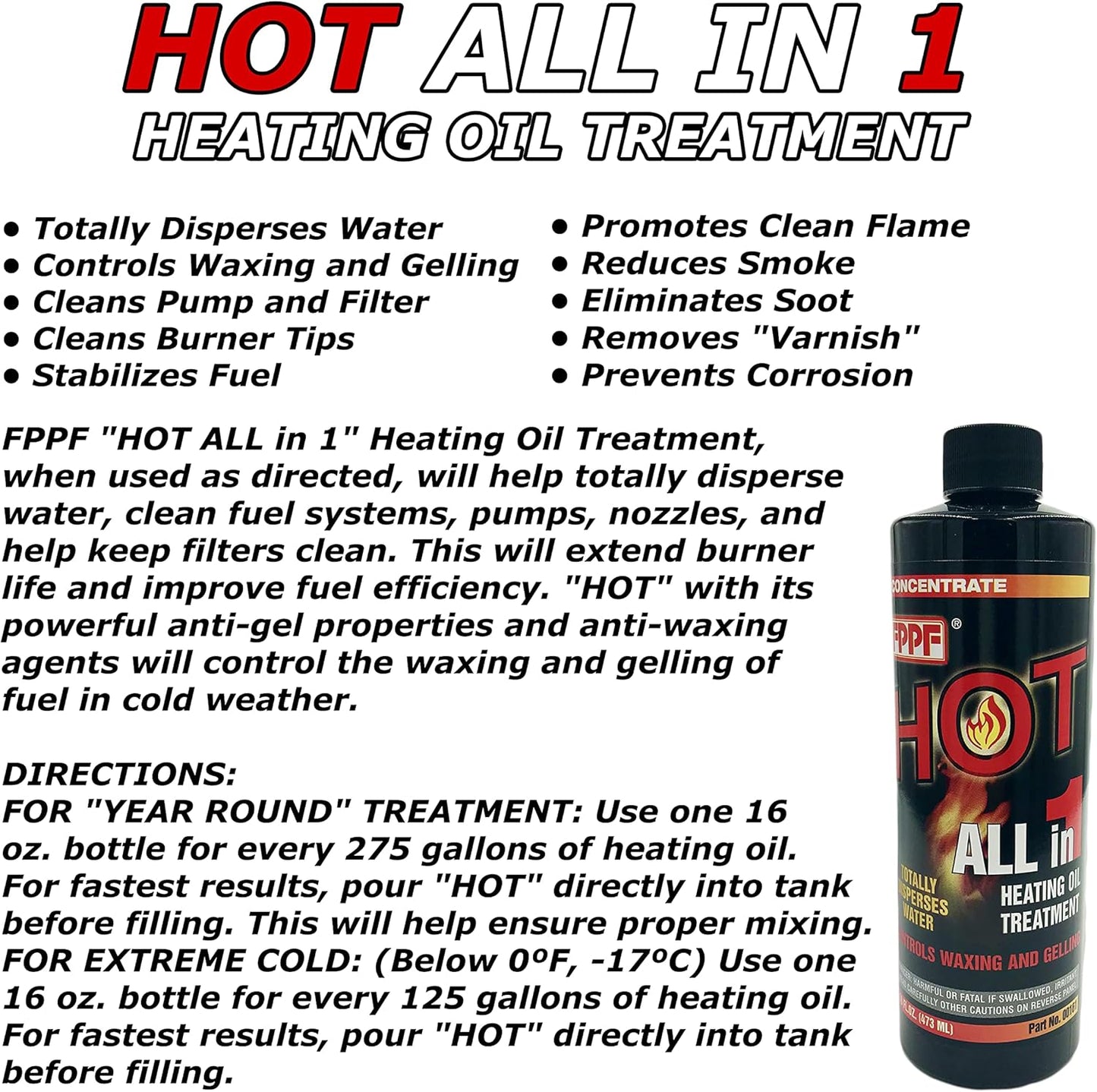 Chemical Co 00161 16 OZ HOT 4-In-1 Heating Oil Treatment