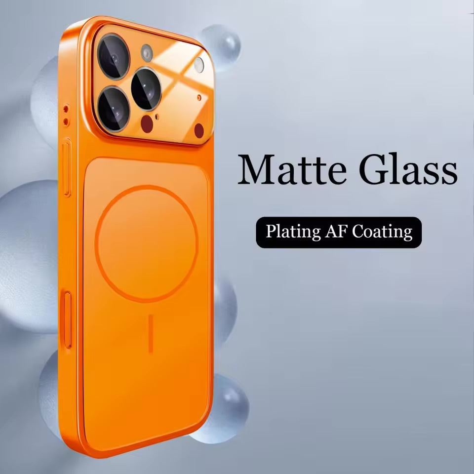 Original Glass Nano Matte Case For iPhone 17 Air 16 15 14 13 Pro Max 17Pro Magnetic For Magsafe Wireless