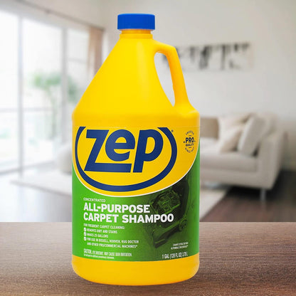 All-Purpose Carpet Shampoo Concentrate Cleaner - 1 Gallon - ZUCEC128 - Professional Formula Removes Dirt and Stains