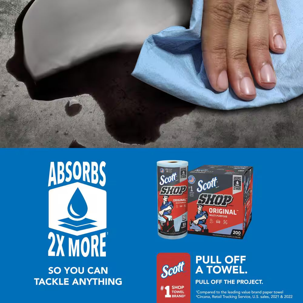 Blue Cleaning Shop Towel Cleaning Wipes (3-Pack)