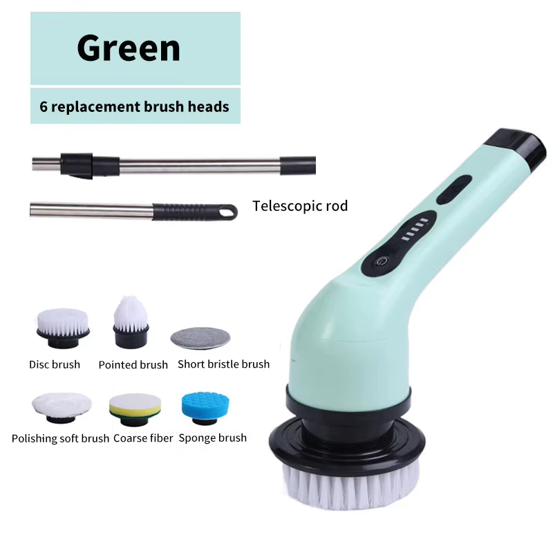 9-In-1 Electric Cleaning Brush USB Electric Spin Cleaning Scrubberadjustable Electric Cleaning Tools Kitchen Bathroom Cleaning