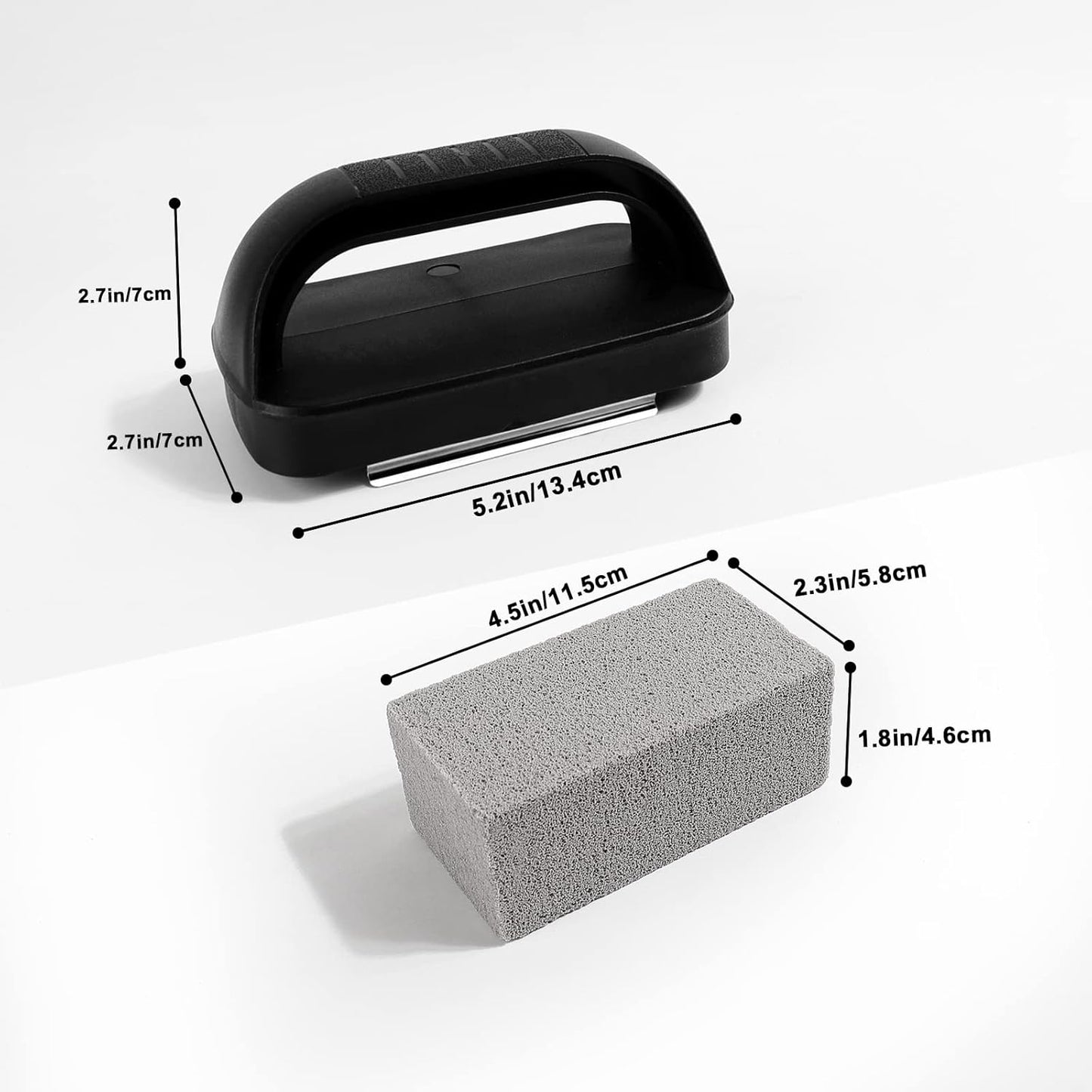 Grill Cleaning Stones Heavy Duty Griddle Bricks Flat Top Griddle Cleaning Stone Block Removing Stains for BBQ-3 Pack with Handle