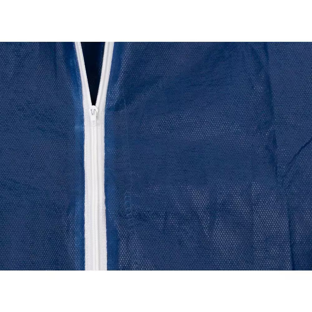 Coverall Hood Elastic Cuffs Chemical Protective Disposable Workwear for Cleaning Painting Manufacturing Blue Size 3X