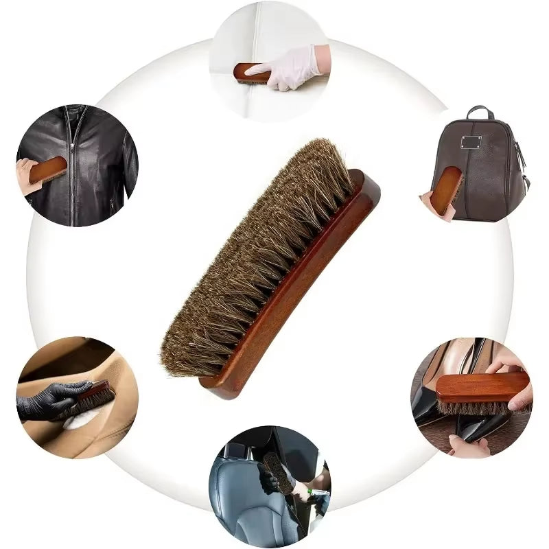 Car Wash Horsehair Brush Detailing Tools Polished Shoe Cleaning Brush Clean Detail Carwash Interior Accessories Washing Products
