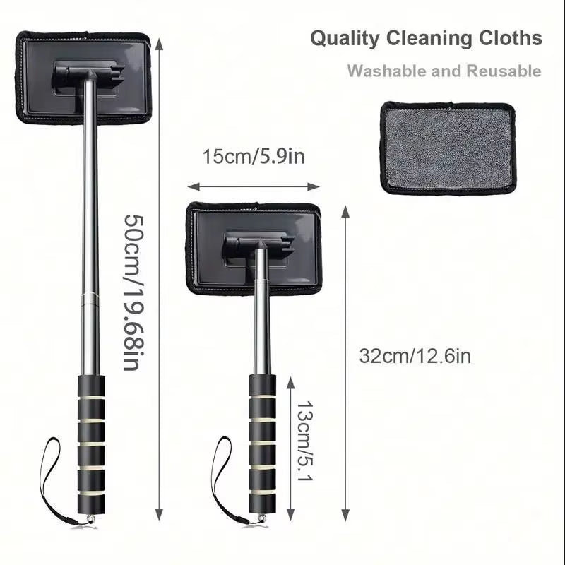 Automobile Windshield Water Scraping Telescopic Automobile Glass Wiper Auto Cleaning Tools Window Cleaning Brush Cleaning Cloth