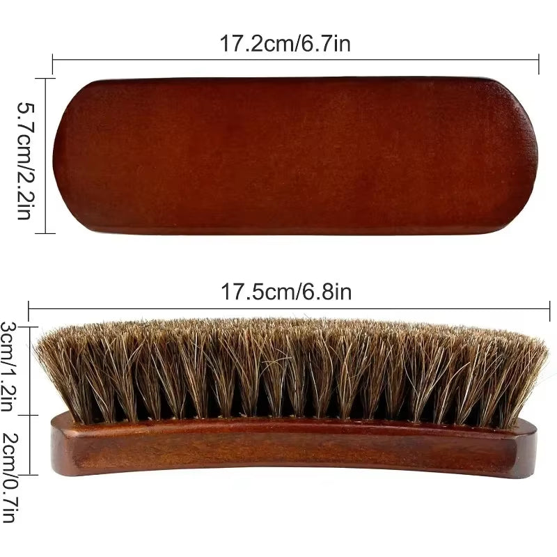 Car Wash Horsehair Brush Detailing Tools Polished Shoe Cleaning Brush Clean Detail Carwash Interior Accessories Washing Products