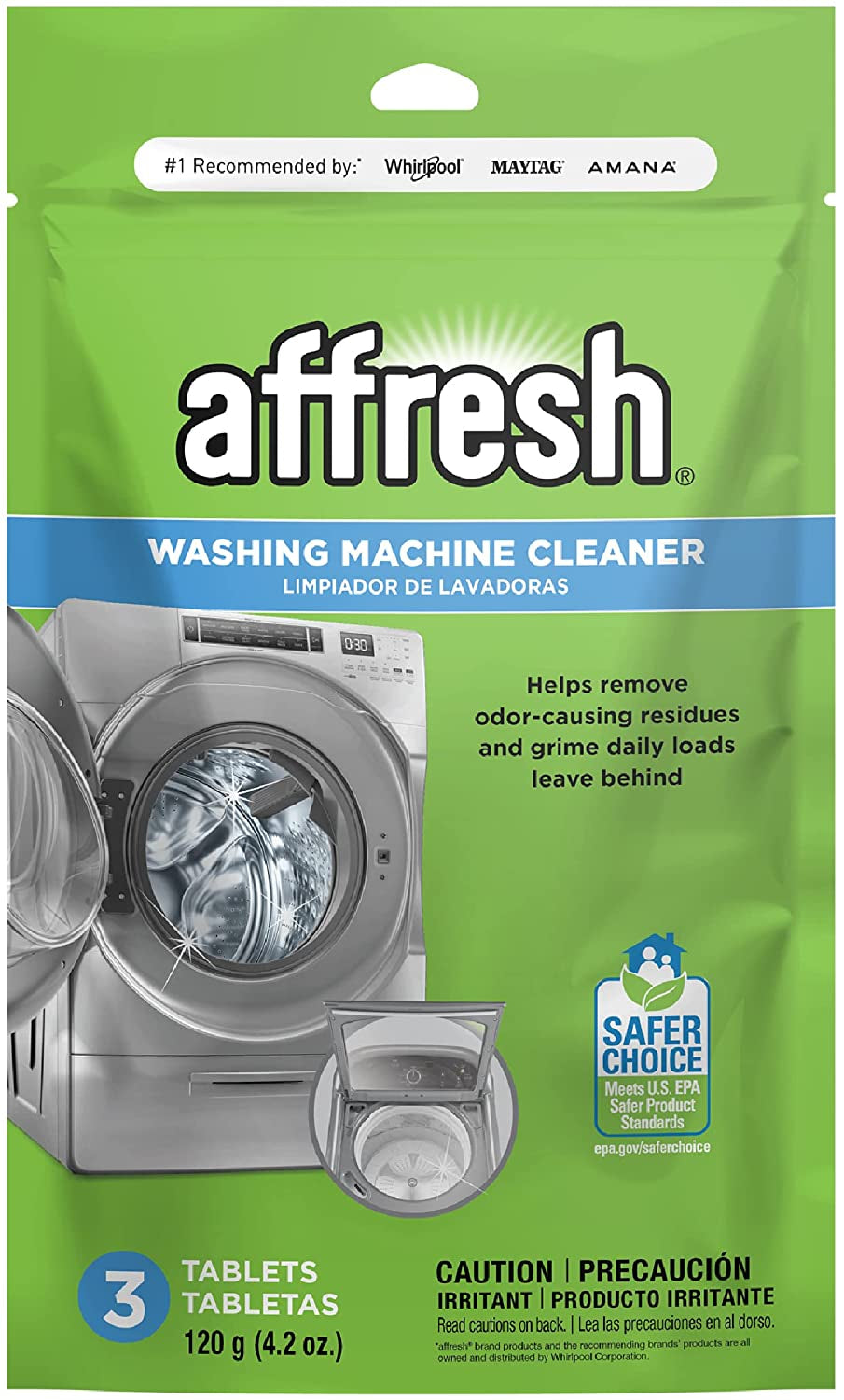 Washing Machine Cleaner, Cleans Front Load and Top Load Washers, Including HE, 3 Tablets