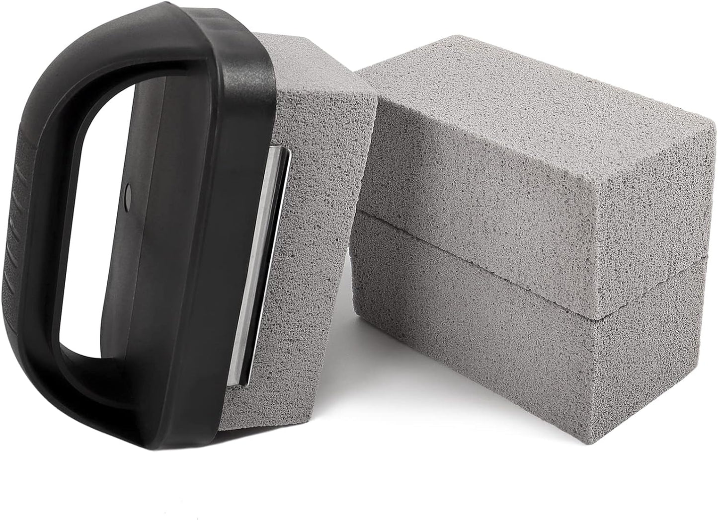 Grill Cleaning Stones Heavy Duty Griddle Bricks Flat Top Griddle Cleaning Stone Block Removing Stains for BBQ-3 Pack with Handle