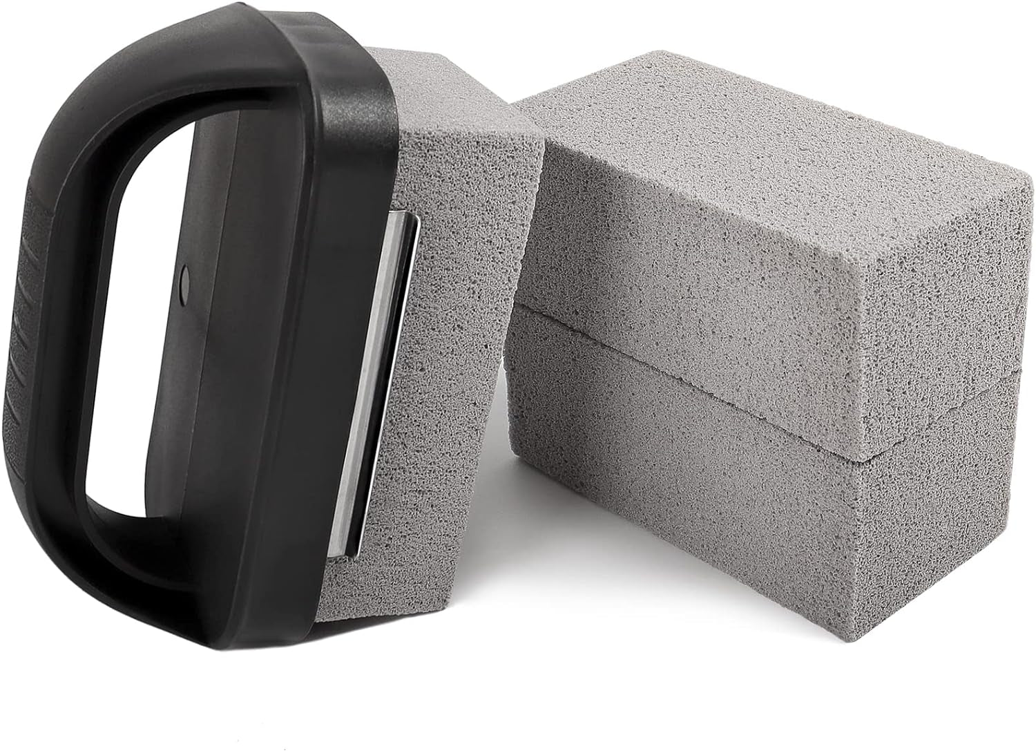 Grill Cleaning Stones Heavy Duty Griddle Bricks Flat Top Griddle Cleaning Stone Block Removing Stains for BBQ-3 Pack with Handle