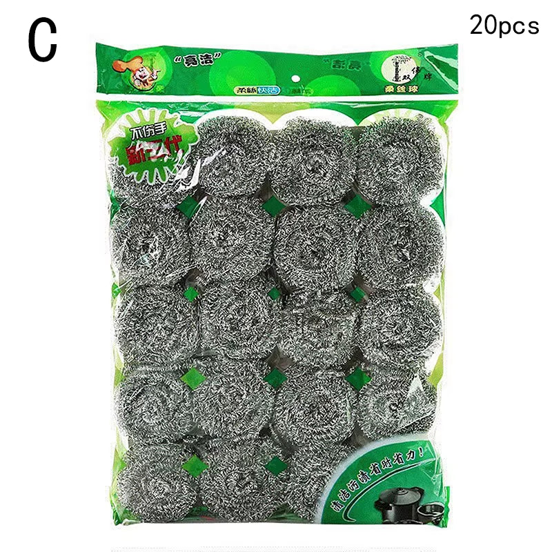 5/10/20Pcs Stainless Steel Cleaning Ball Brushes Household Cleaning Tool Cleaning Balls Kitchen Utensils High Quality Tools