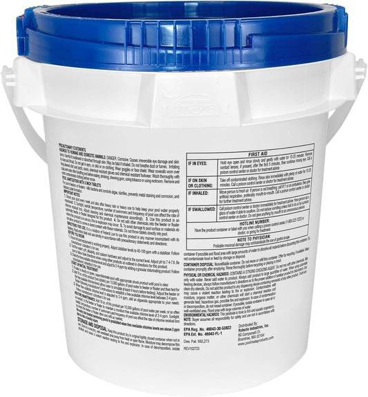 10-Pounds All-In-1 Swimming Pool 3 Inch Chlorinating Tabs, Chlorine Tablets 3 Inch, Sanitizer, Clarifier, Stain Inhibitor, Algae Control, Descaler, Sunlight Protector All in One, Made in USA