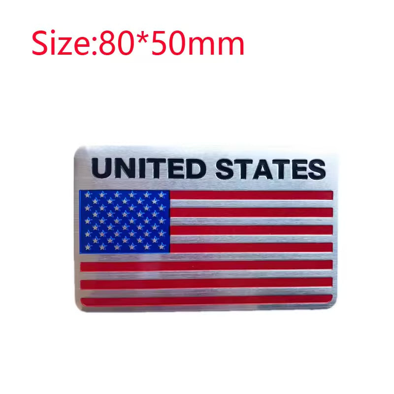 USA Flag United States Thin Aluminium Label Emblem Chrome Car Styling Sticker America Shield for Ford