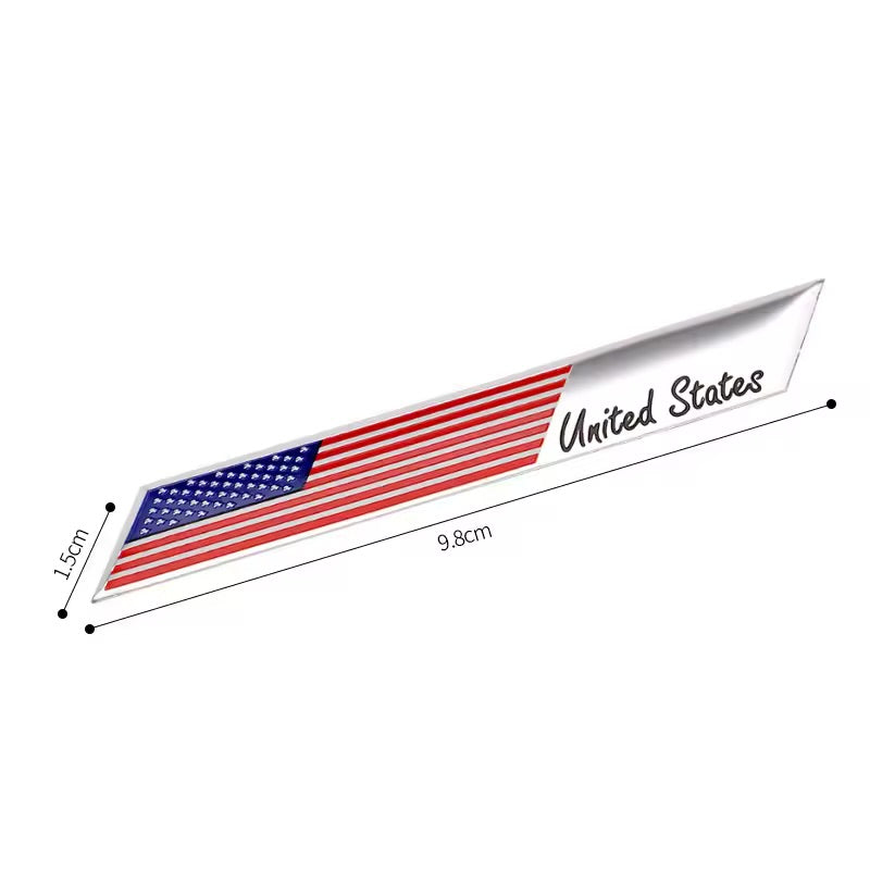 USA Flag United States Thin Aluminium Label Emblem Chrome Car Styling Sticker America Shield for Ford