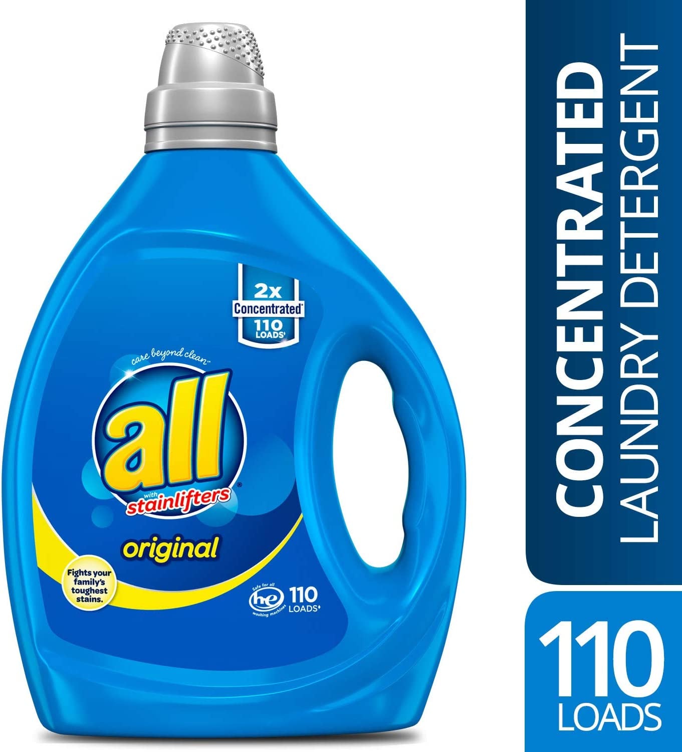 Liquid Laundry Detergent, Stainlifter Fights Tough Stains, for Messy Fun Families, 2X Concentrated, 110 Loads