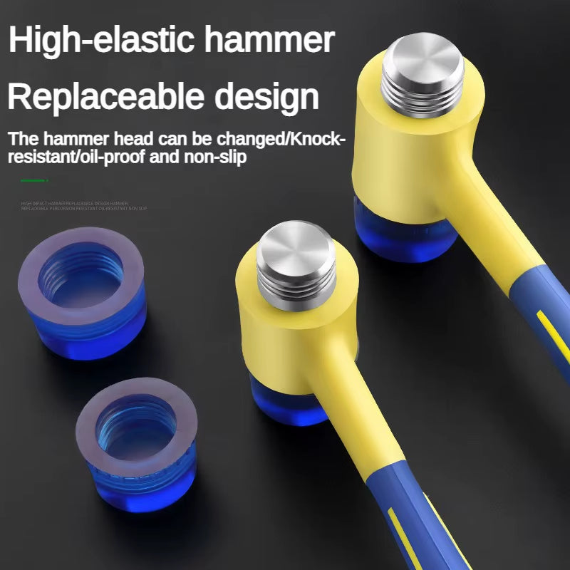1 Double Headed Installation Hammer, 25Mm to 45Mm Rubber Hammer with Rubber Handle, Detachable Insulated Installation Hammer