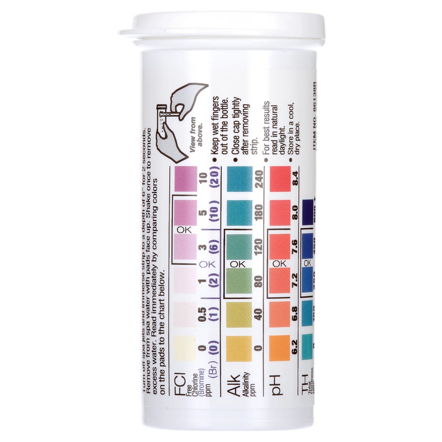 Spa Care 6-Way Pool and Spa & Pool Test Strips, Chemical Tester, 25 Each