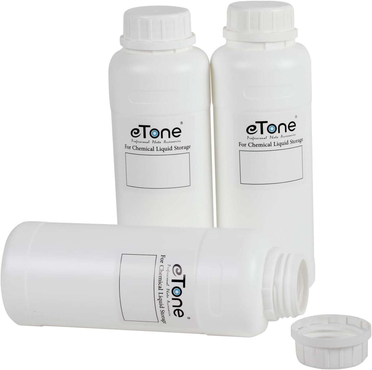 3X 500Ml Darkroom Chemical Storage Bottles with Caps Film Photo Developing Processing Equipment(White)