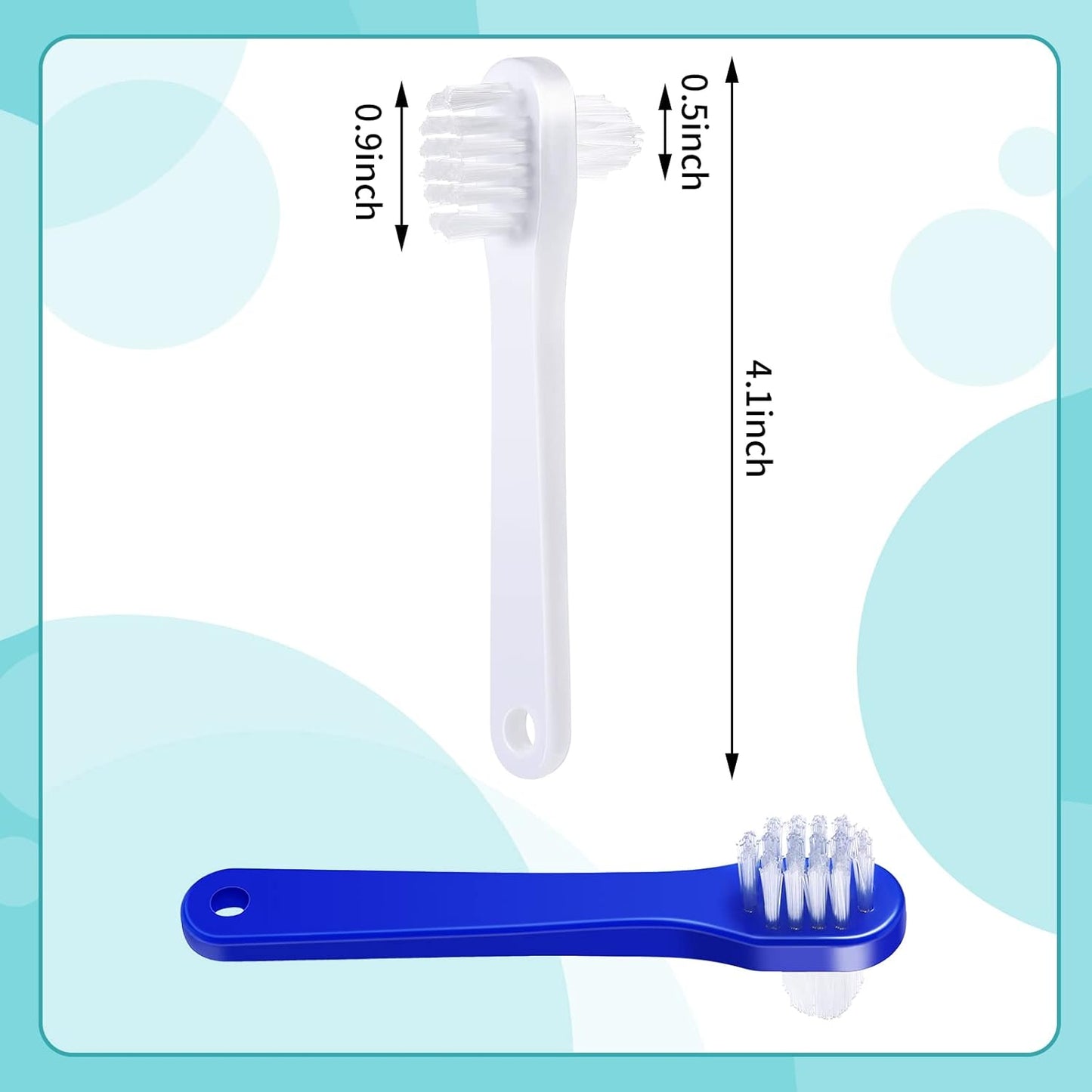 Denture Brush Dual Head Toothbrushes Hard Denture Cleaning Brush Denture Toothbrush Cleaning Brush False Teeth Brush Toothbrush for False Teeth Cleaning, 2 Colors (12 Pieces)