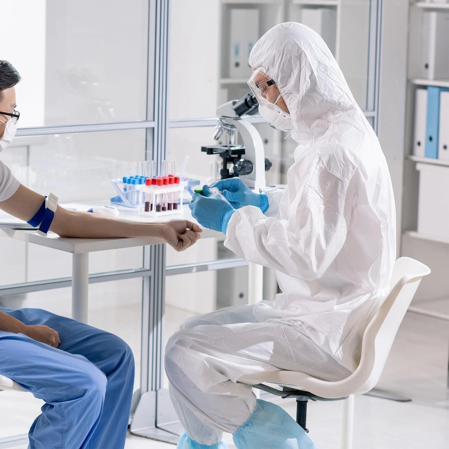 Medical Disposable Coveralls for Men Women 3X Large Size Pack of 5 White Suits