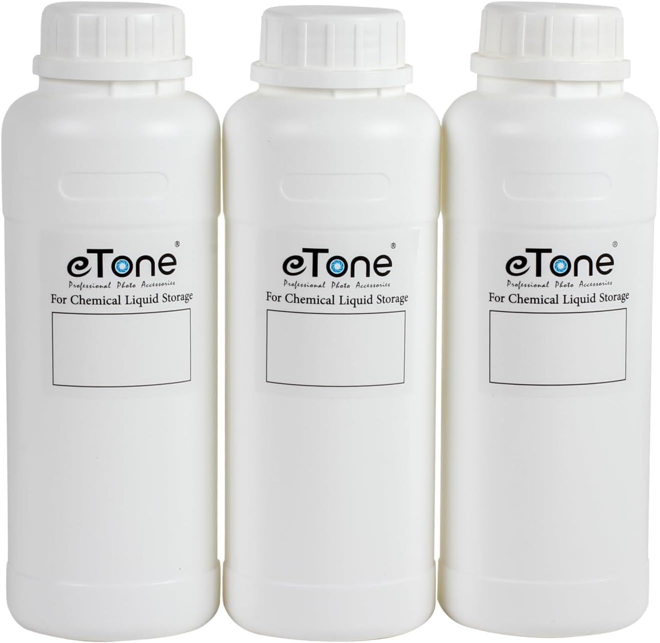 3X 500Ml Darkroom Chemical Storage Bottles with Caps Film Photo Developing Processing Equipment(White)