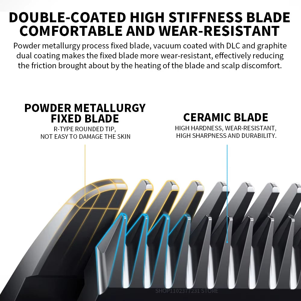 MIJIA Hair Clipper 2 Cutting Machine Trimmer Professional Clippers Titanium Alloy Blade Rechargeable Barber Shaver Cutter