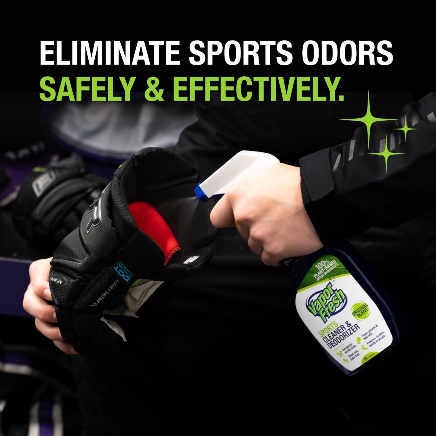 Sports Cleaner and Deodorizer - Sports Gear Odor Eliminator, Boxing Glove Deodorizer, Gym Equipment Spray, Natural and Plant Based, 16 Fl Oz (1-Pack)