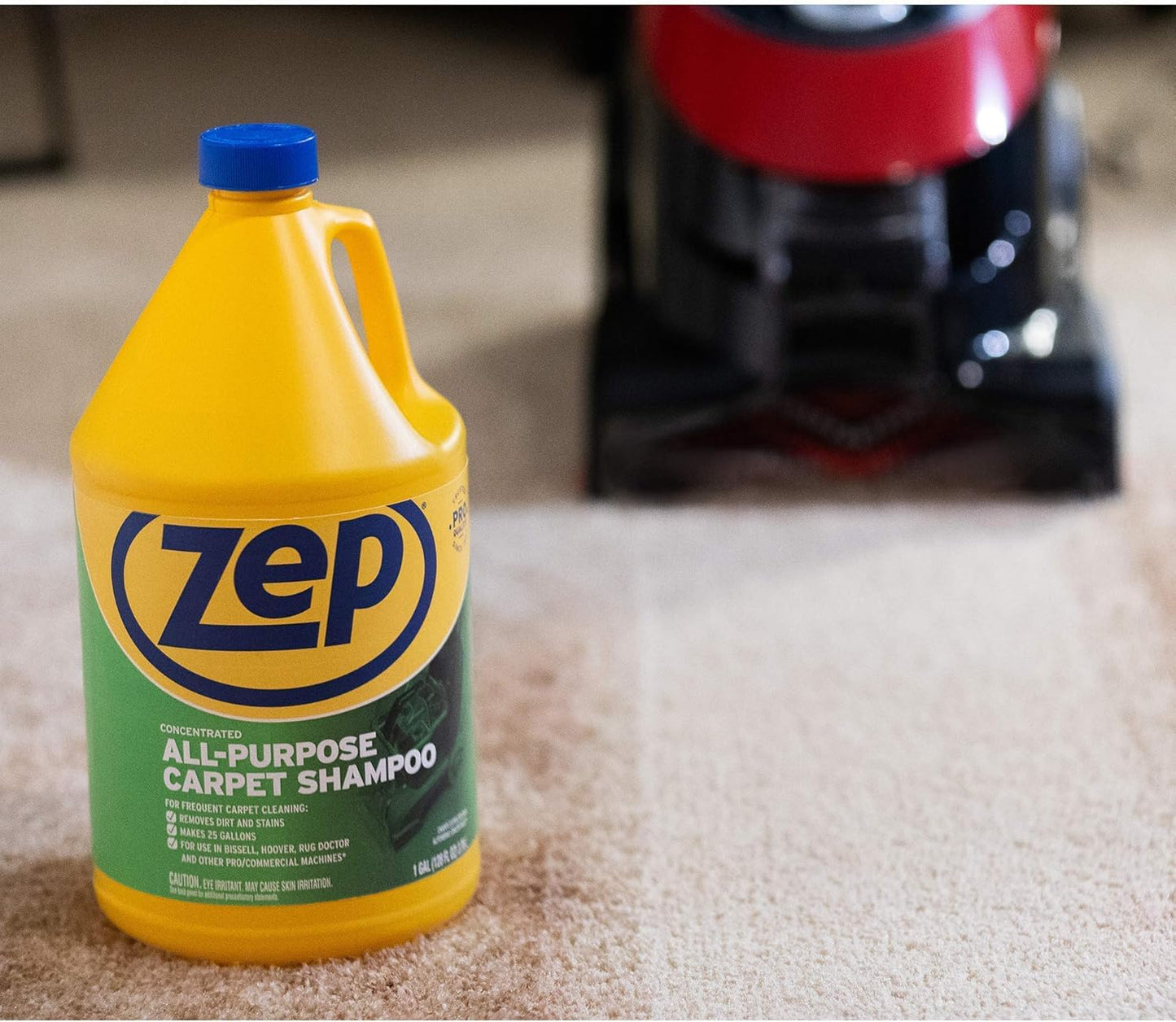 All-Purpose Carpet Shampoo Concentrate Cleaner - 1 Gallon - ZUCEC128 - Professional Formula Removes Dirt and Stains