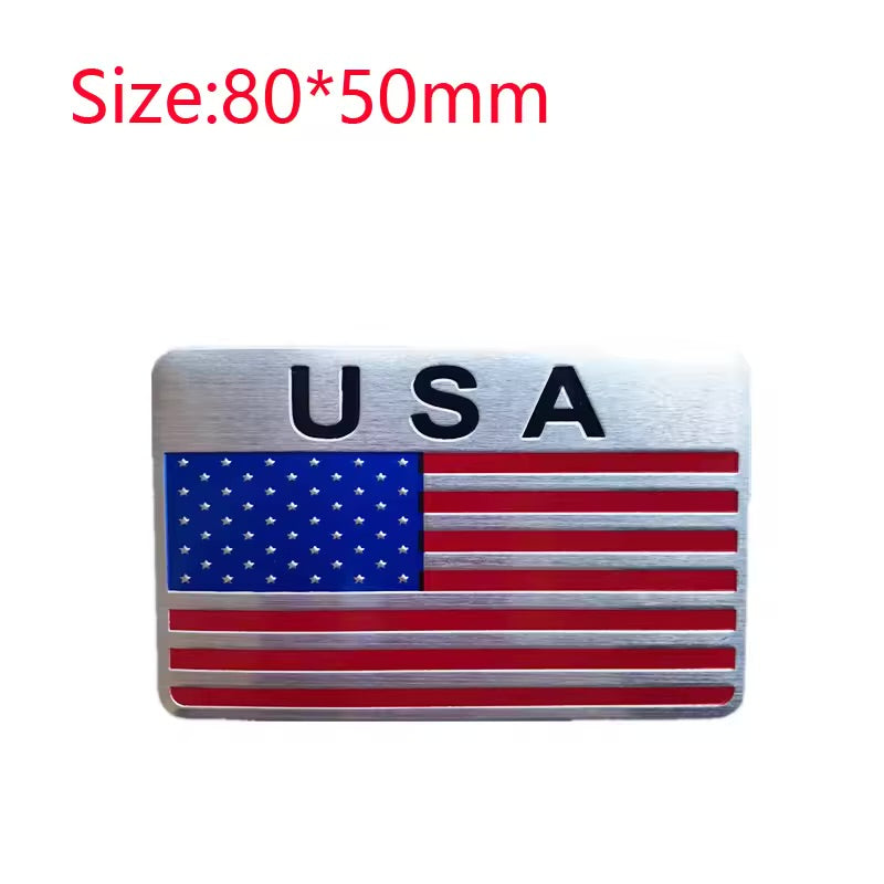 USA Flag United States Thin Aluminium Label Emblem Chrome Car Styling Sticker America Shield for Ford