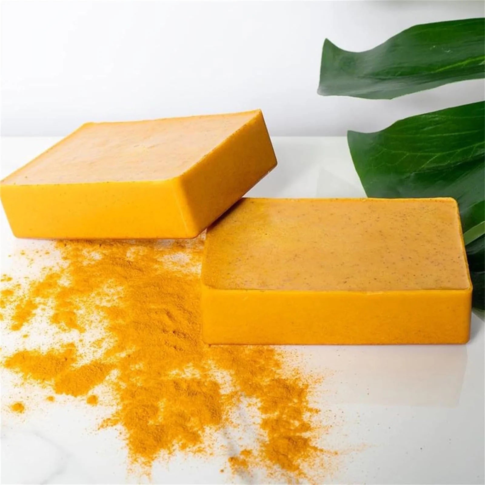 Gzwccvsn 3PCS Turmeric Soap Bar, Organic Turmeric Soap for Dark Spots & Acne, for Hyperpigmentation, Smooth Skin, All Natural Turmeric Soap Bar, Deep Cleansing Turmeric Soap