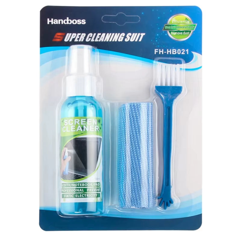 1 Set Brush Cloth Liquid High Qulity Screen Cleaning for LCD Tablet Phone Pad Laptop Computer Camera Lens Cleaner