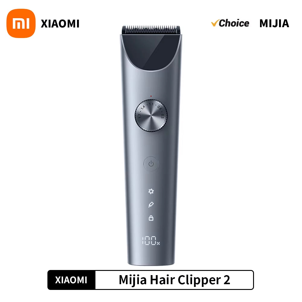 MIJIA Hair Clipper 2 Cutting Machine Trimmer Professional Clippers Titanium Alloy Blade Rechargeable Barber Shaver Cutter