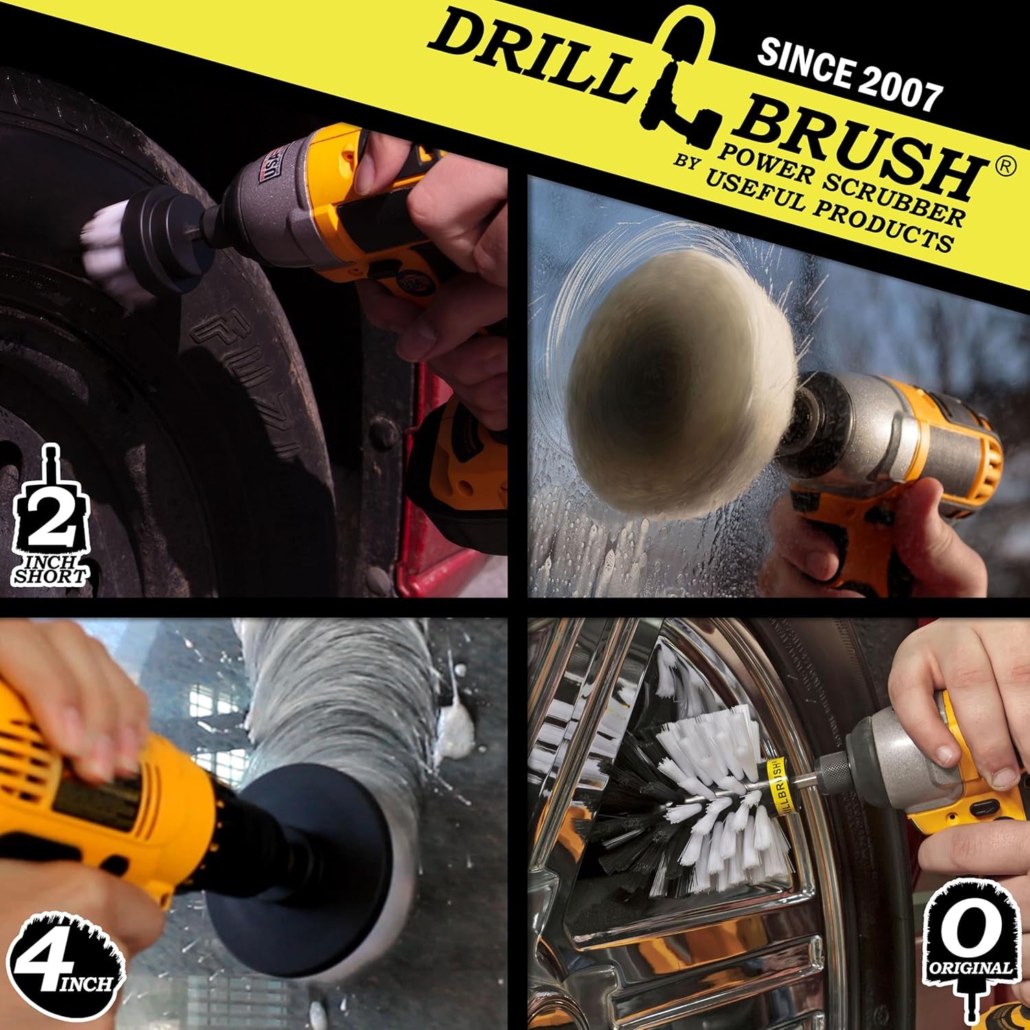 - Rotary Drill Brush Cordless Scrubber - Auto Brush Cleaning - Detail Brush Set - Upholstery Cleaning - Bathroom Cleaning Supplies - Drill Brush Pads - Shower Door Cleaner - Cleaner Pads