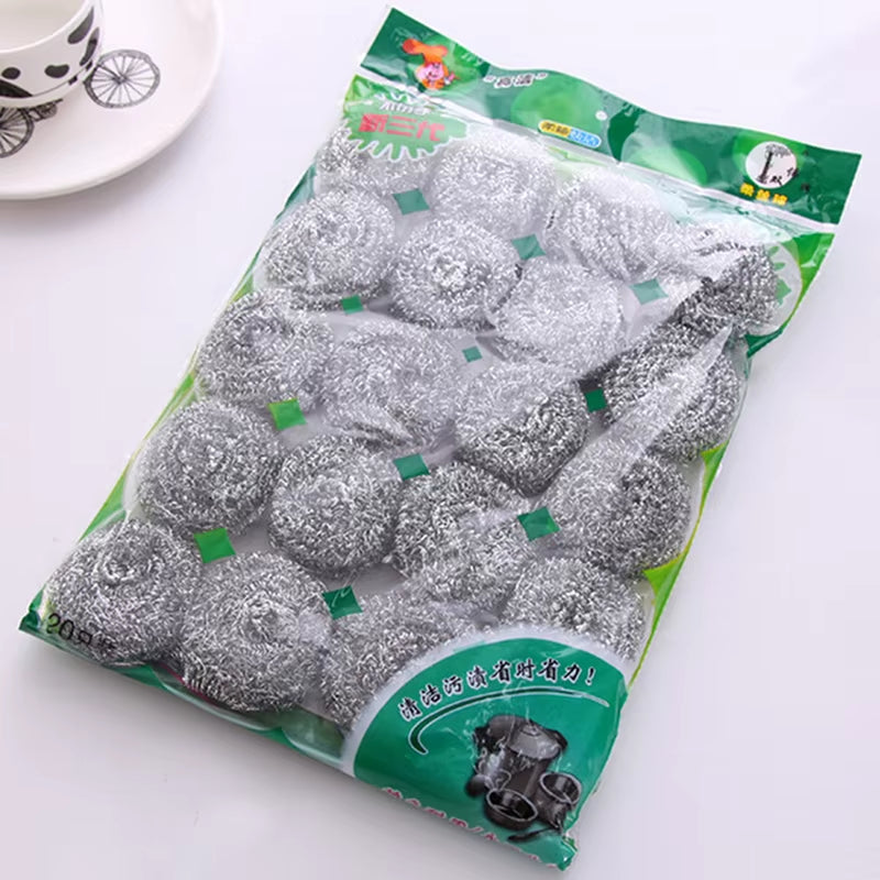 5/10/20Pcs Stainless Steel Cleaning Ball Brushes Household Cleaning Tool Cleaning Balls Kitchen Utensils High Quality Tools