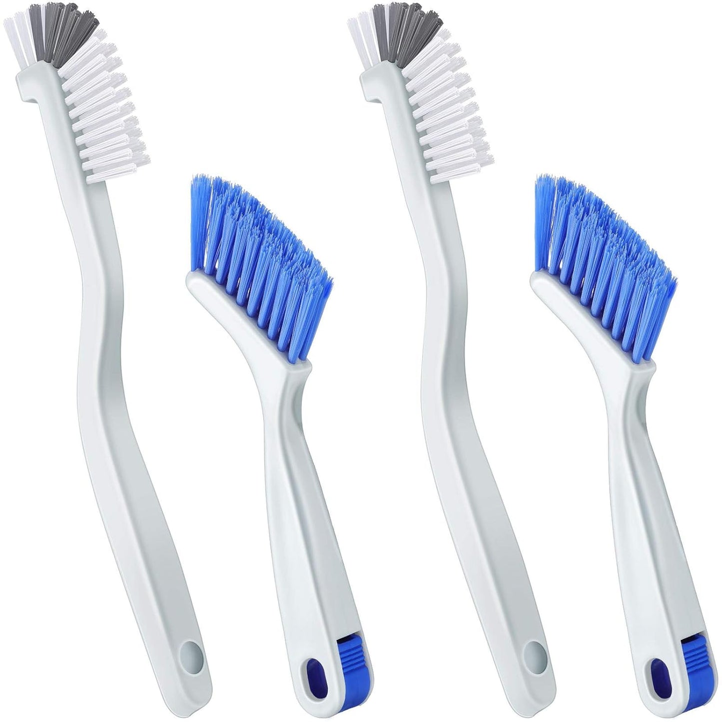 4 Pieces Cleaning Brush Sets Small Scrub Brush Household Use for Cleaning Bottle Sink Kitchen Sink Corner Dish Edge Grout Bathroom Sliding Door Window Track(White, Blue)