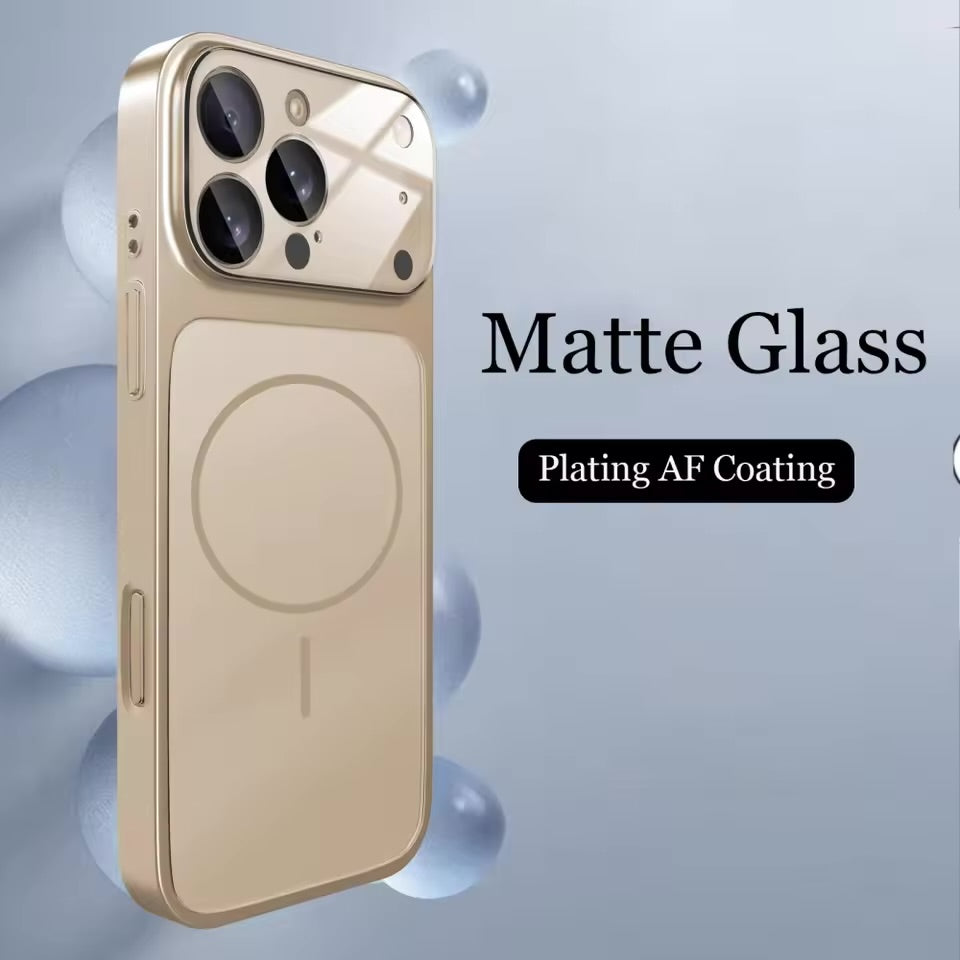 Original Glass Nano Matte Case For iPhone 17 Air 16 15 14 13 Pro Max 17Pro Magnetic For Magsafe Wireless