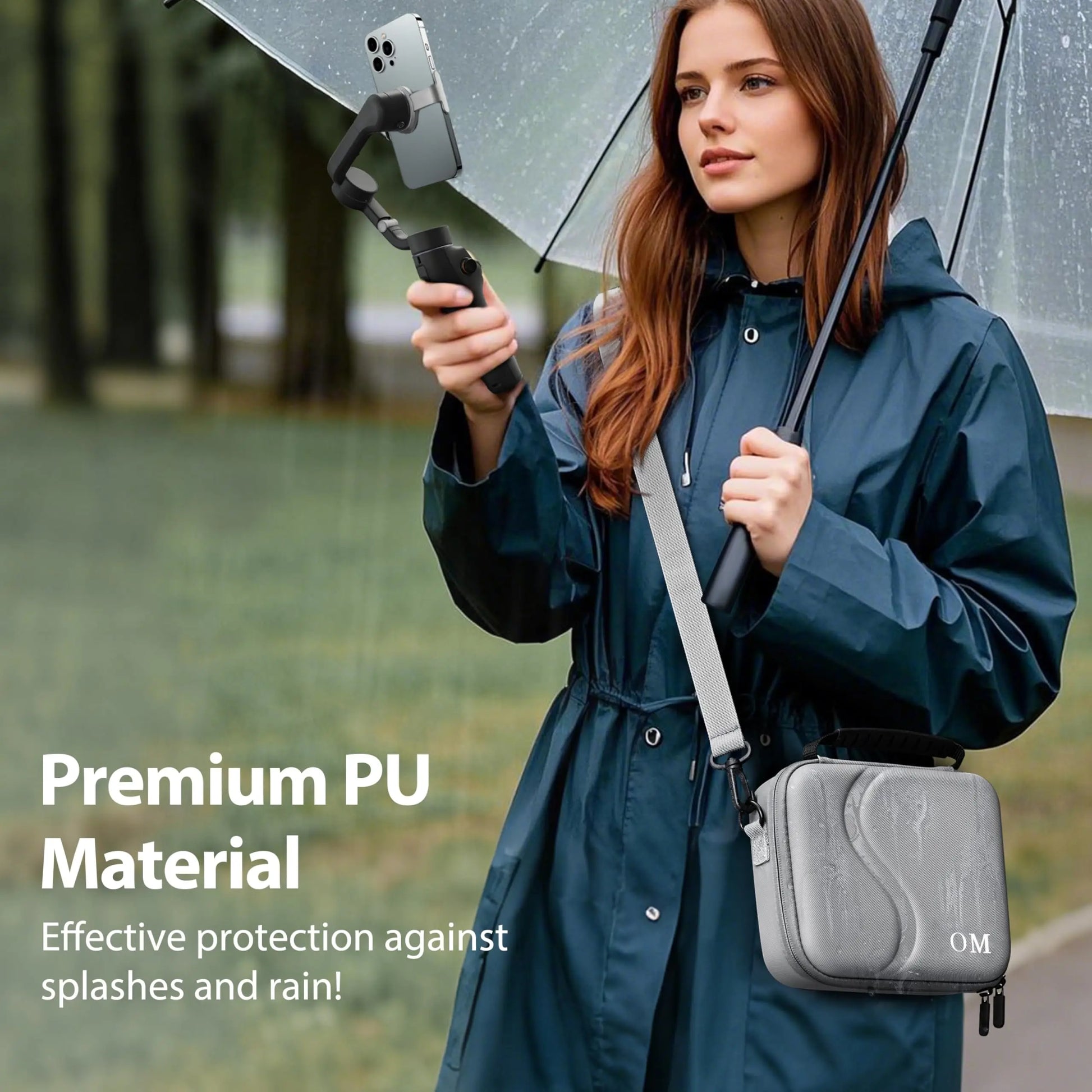 Osmo Mobile 7P Case,Portable PU Shoulder Bag for  OM 7 Pro/7 Gimbal Stabilizer Travel Case for  Osmo Mobile 7P Accessories