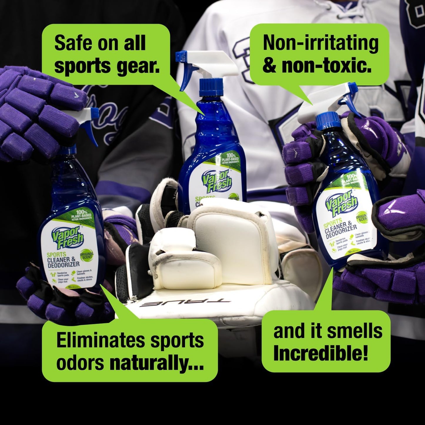 Sports Cleaner and Deodorizer - Sports Gear Odor Eliminator, Boxing Glove Deodorizer, Gym Equipment Spray, Natural and Plant Based, 16 Fl Oz (1-Pack)