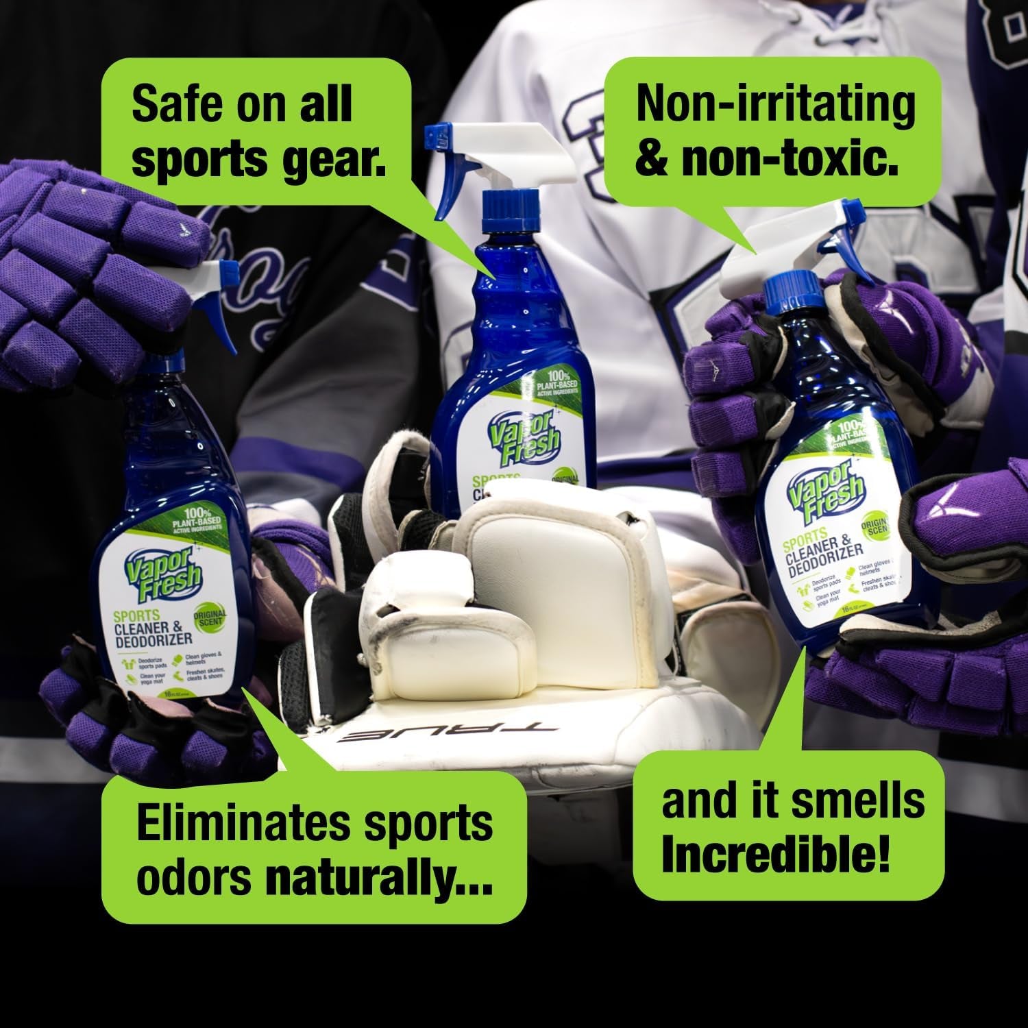 Sports Cleaner and Deodorizer - Sports Gear Odor Eliminator, Boxing Glove Deodorizer, Gym Equipment Spray, Natural and Plant Based, 16 Fl Oz (1-Pack)