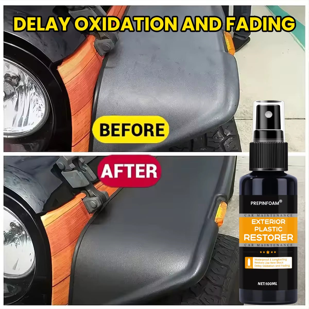 Car Plastic Restorer Back to Black More Gloss Car Cleaning Products Plastic Restore Auto Polish and Repair Coating Renovator P14