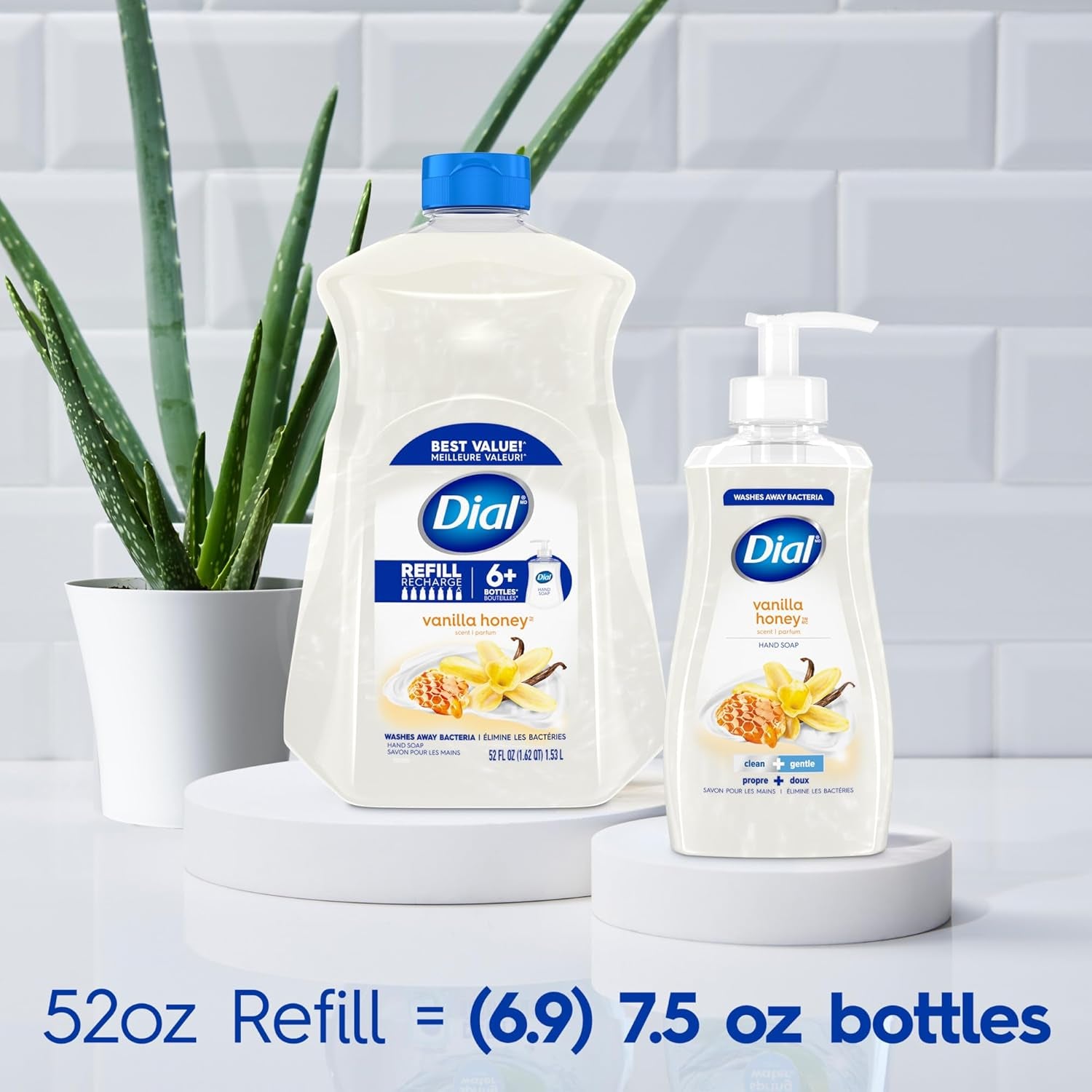 Liquid Hand Soap, Vanilla Honey Scent, 52 Fl Oz Hand Soap Refill (Pack of 3), Dermatologist-Tested, Gentle Formula