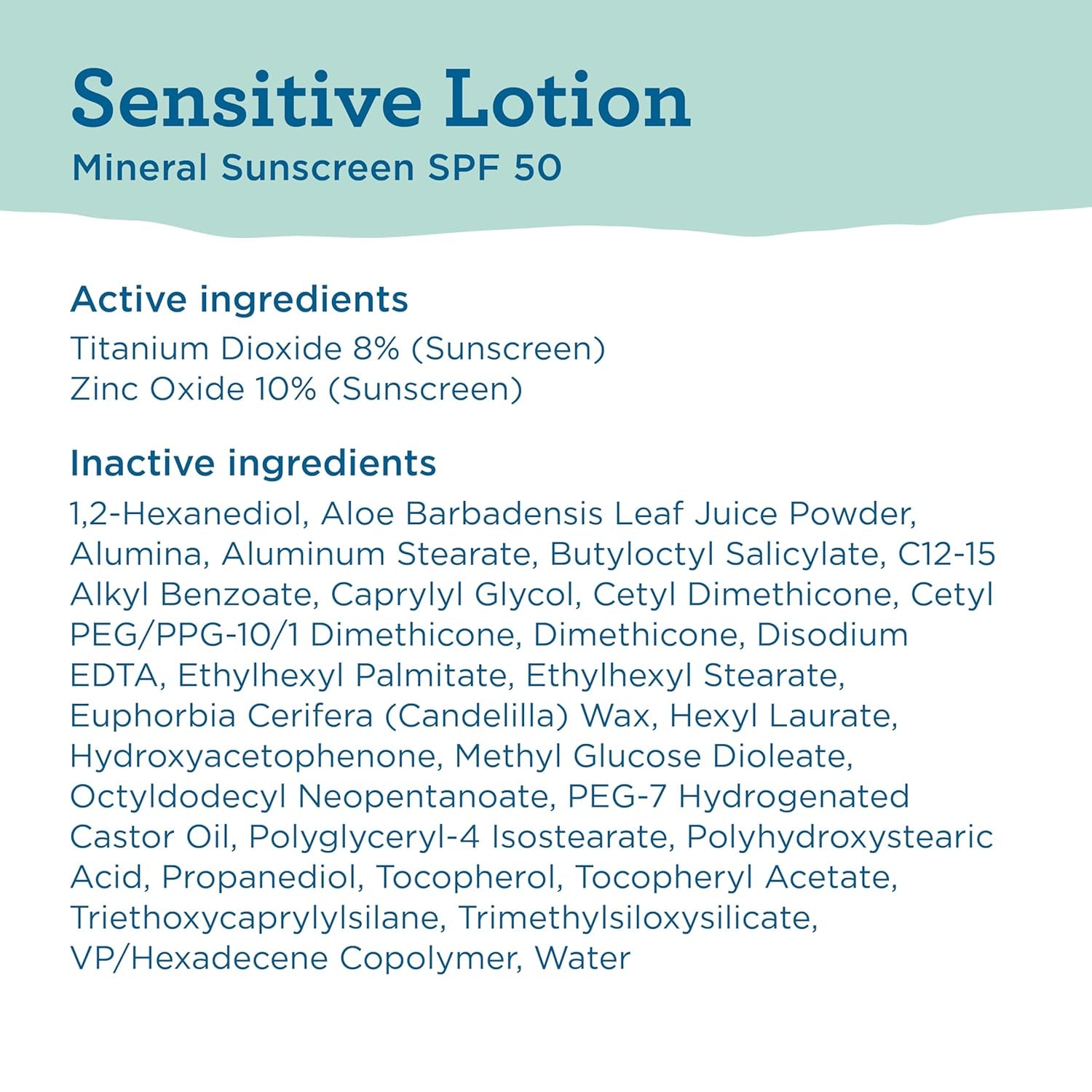 SENSITIVE Mineral Sunscreen with Zinc Oxide, SPF 50+, Water Resistant, UVA/UVB Protection with Smart Cap Technology - Fragrance Free, 3 Oz. Tube