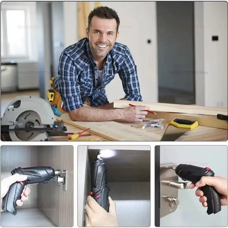 47Pcs Rechargeable Electric Screwdriver Kit 3.6V Cordless Lithium Power Tool Set 1800Mah Battery Powered Portable Cordless